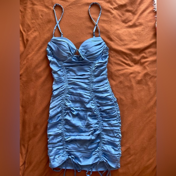 Oh Polly Mini Dress in Blue - Picture 3 of 5